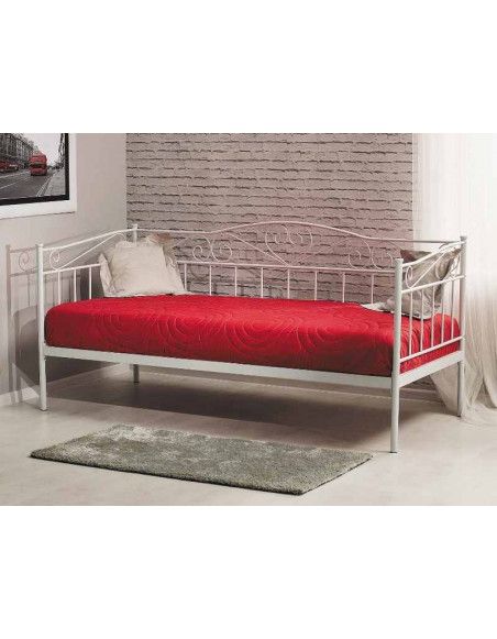 Lit simple - Birma - Pour matelas 90 x 200 cm - Blanc