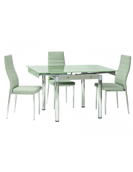Table extensible 6 personnes - GD082 - 80-131 x 80 x 75 cm - Blanc