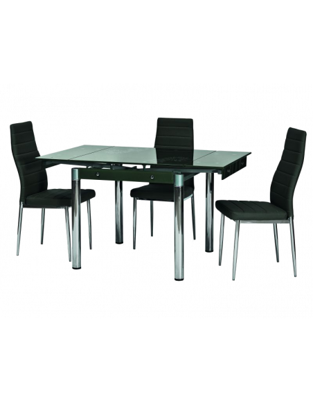 Table extensible 6 personnes - GD082 - 80-131 x 80 x 75 cm - Noir