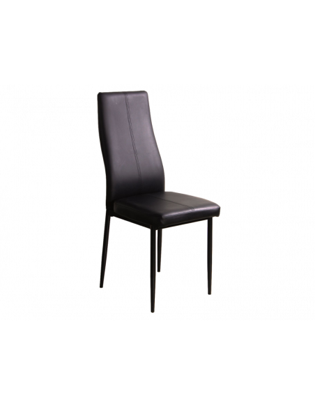 Chaise avec dossier haut - H145 - 42 x 37 x 98 cm - Noir