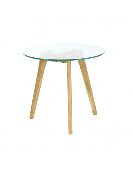 Table basse ronde en verre - D 50 cm - Transparent