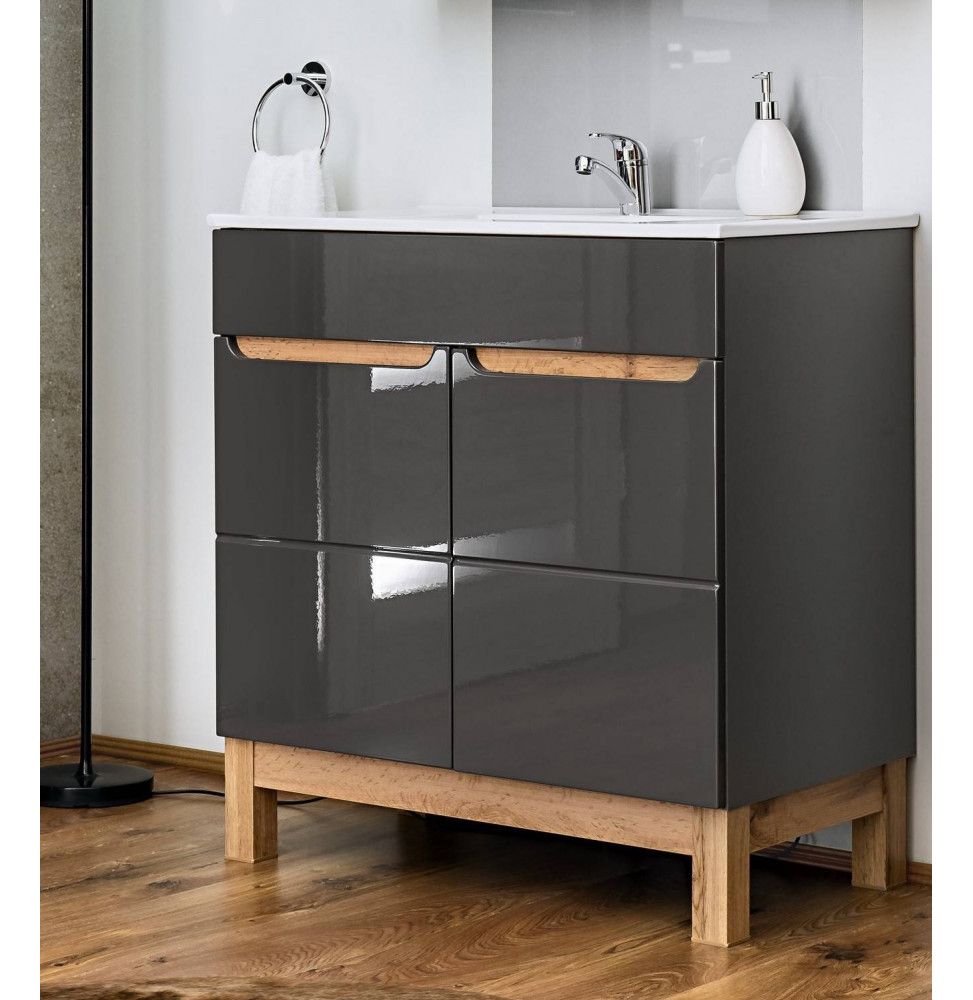 Ensemble Sous Vasque Vasque Gris Cm Cintra Grey