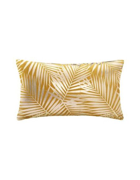 Coussin en velours - L 50 cm x l 30 cm - Ocre