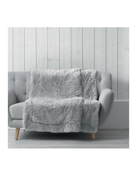 Plaid imitation fourrure - Marilou - 125 x 150 cm - Gris