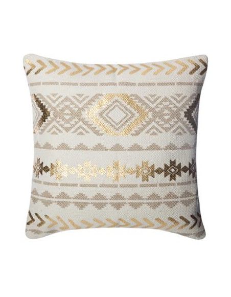 Housse de coussin - Ethnik gold - L 40 cm x l 40 cm - Lin