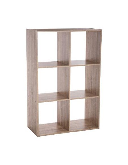 Etagère avec 6 cases - L 72 cm x P 32 cm x H 105 cm - Mix n'modul - Beige