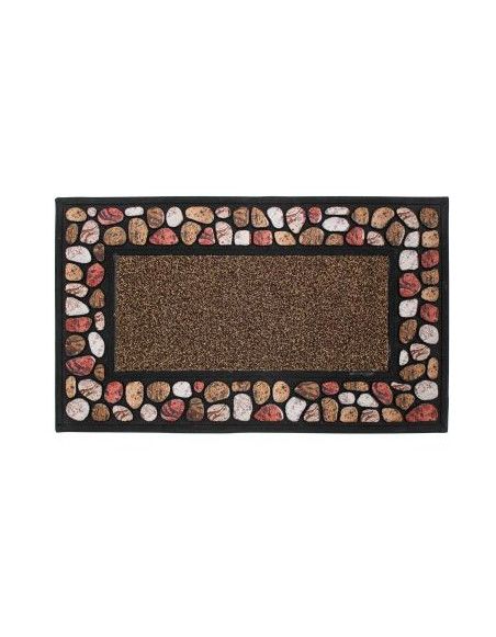 Tapis rectangulaire - L 75 x 45 cm - PVC - Cailloux