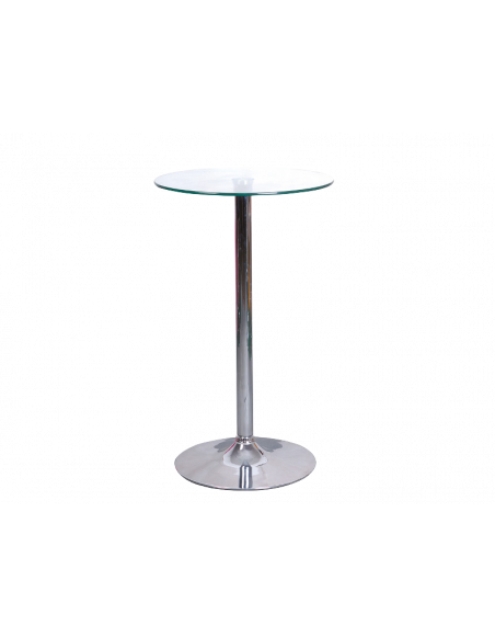 Table de bar en verre trempé - B103 - D 60 cm x H 100 cm