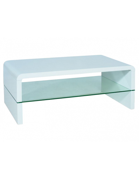 Table basse en verre - L 110 cm x l 60 cm x H 42 cm - Rica