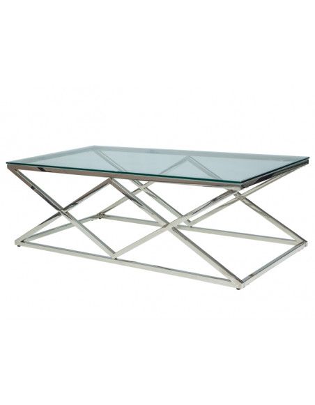 Table basse en verre - L 120 cm x l 60 cm x H 40 cm - Zegna