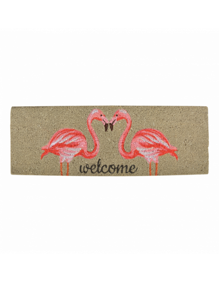 Tapis en fibres de coco - L 75 x l 25 x H 1,8 cm - Flamand Rose