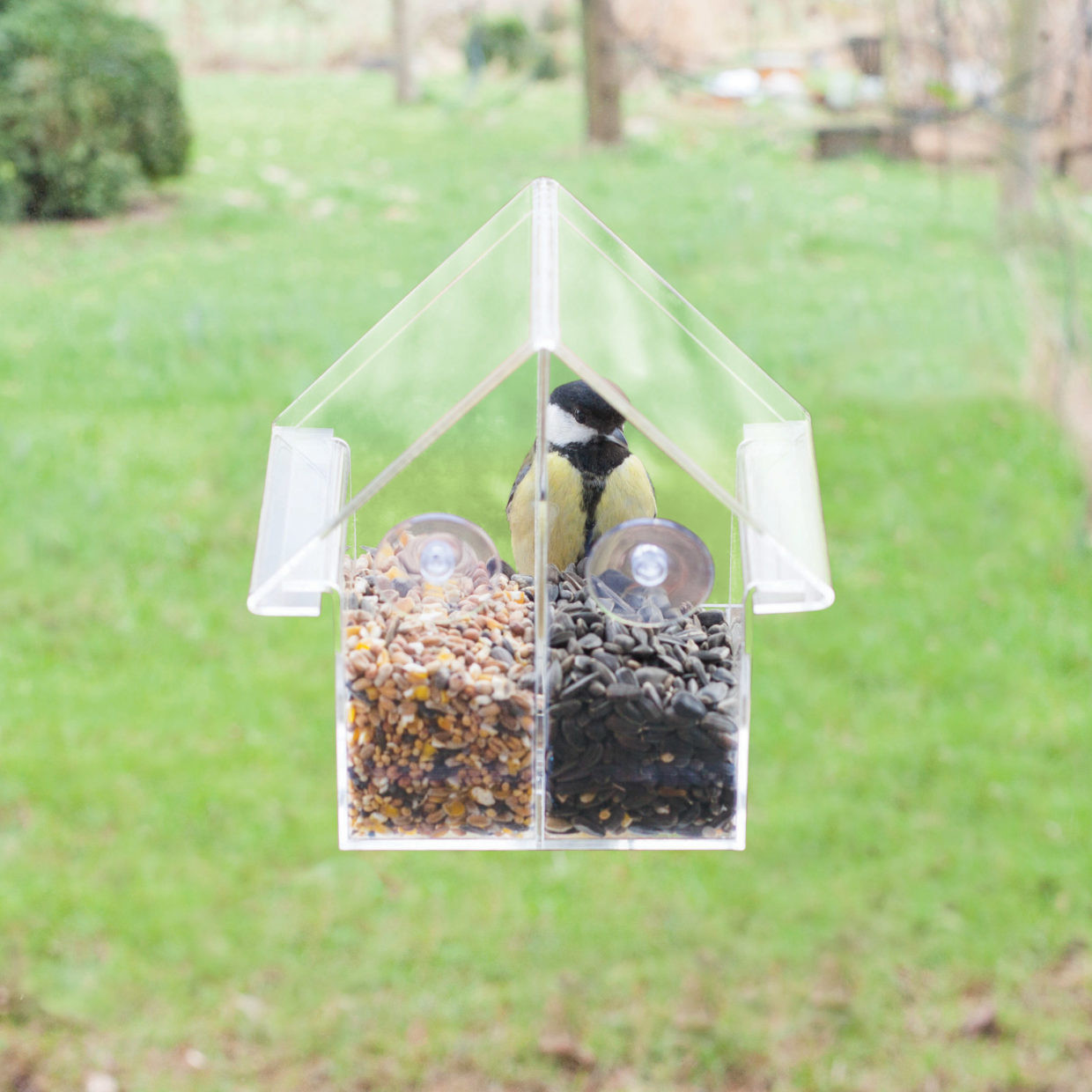 Mangeoire à oiseaux pour fenêtre - L 10 cm x l 15 cm x H 15,3 cm