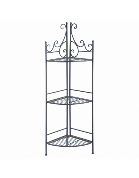 Etagère d'angle pliante - L 30,7 x l 31,1 x H 114 cm - Noir