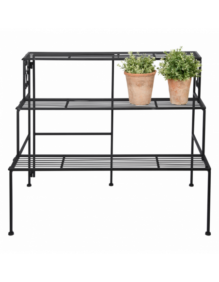 Etagère pliante à 3 niveaux - L 51,5 x l 78,9 x H 65,3 cm - Noir