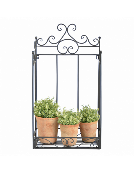 Porte plantes mural pliant - L 44 x l 23,7 x H 78,5 cm - Noir