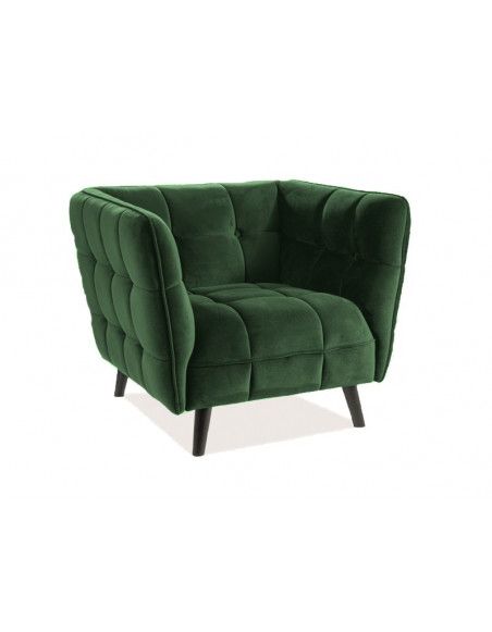 Fauteuil en velours - Castello - L 92 x H 78 cm - Vert