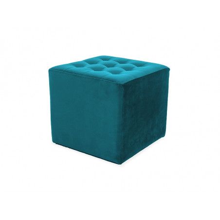 Pouf en velours - Lori - L 39 cm x H 34 cm - Turquoise