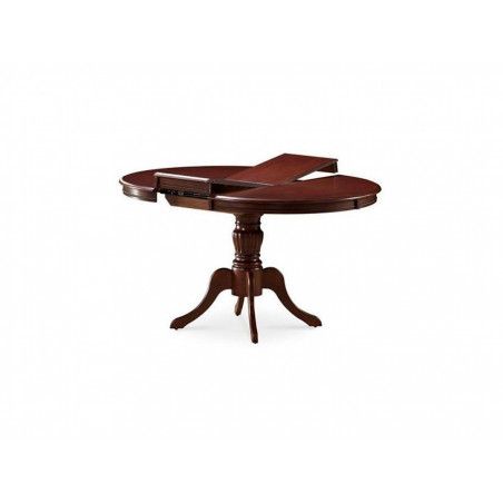 Table extensible - Olivia - L 106 x l 141 x H 76 cm - Marron