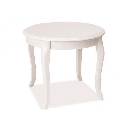 Table basse classique - Royal - L 60 x H 50 cm - Blanc